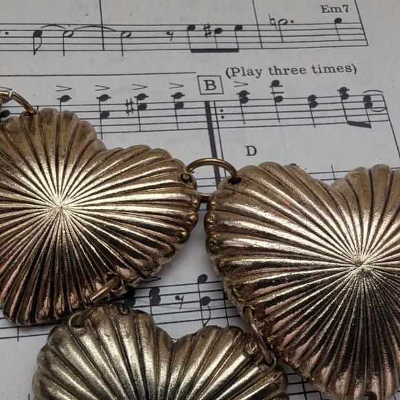 Gold Heart Statement Necklace - Picture 5 of 7